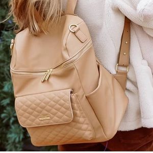 NWOT LULI BEBE MONACO DIAPER BAG LATTE BROWN